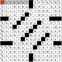 Answer grid for Los Angeles Times crossword 5/16/26 by Karen Steinberg